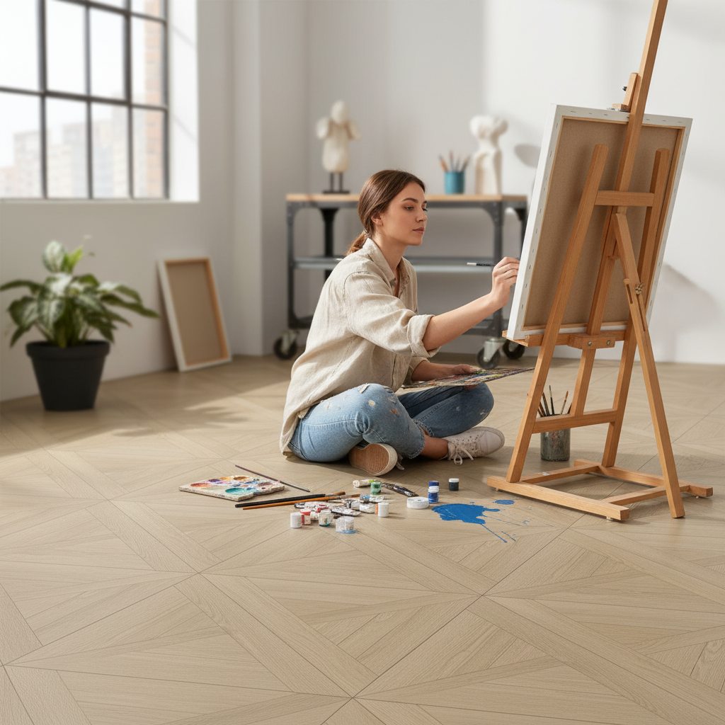 6.5mm Embossed Rigid Core Vinyl Flooring with UV Coating