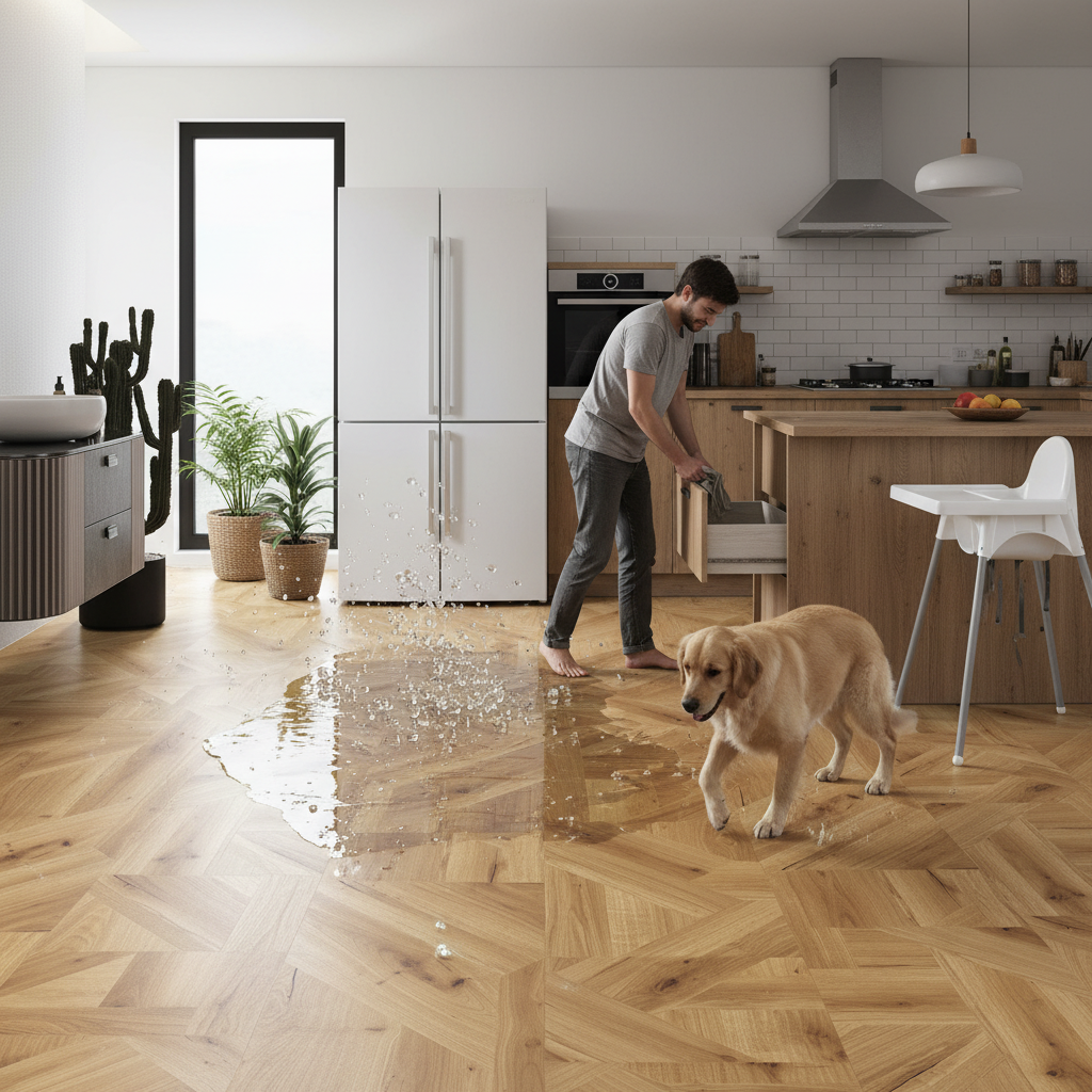 Premium Waterproof 8mm Oak Effect Laminate Flooring with AQUA PRO Technology for Modern Homes