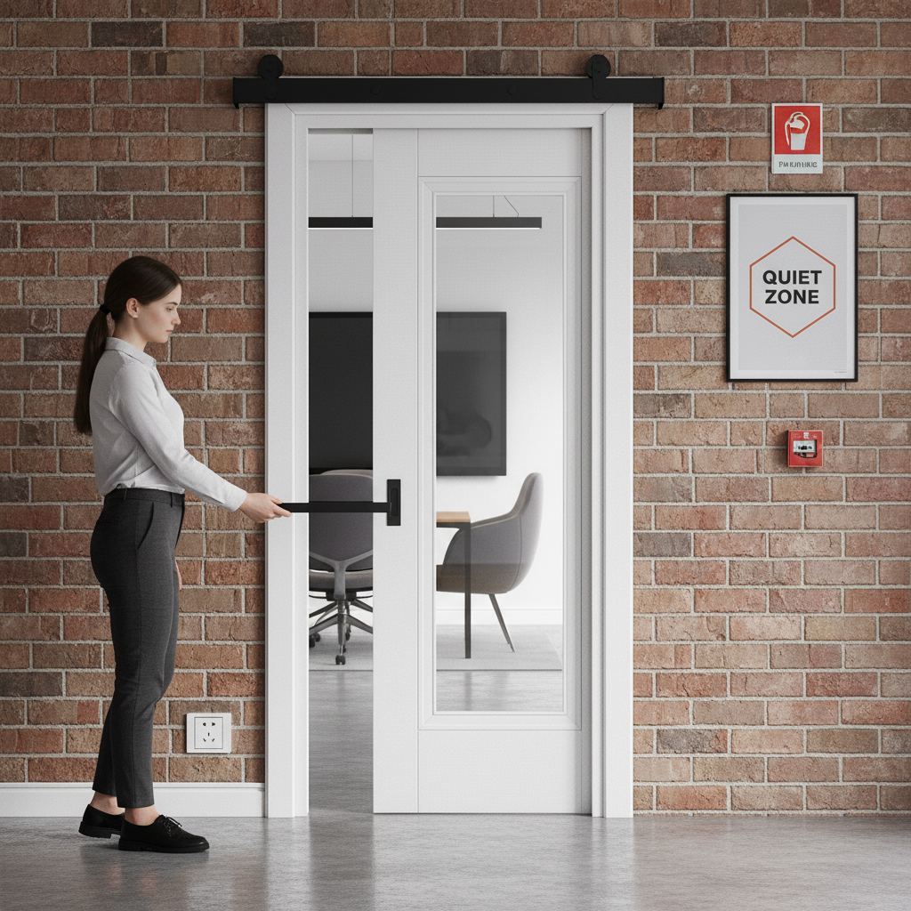 Internal Pocket Door Set with Clear Glass Panel