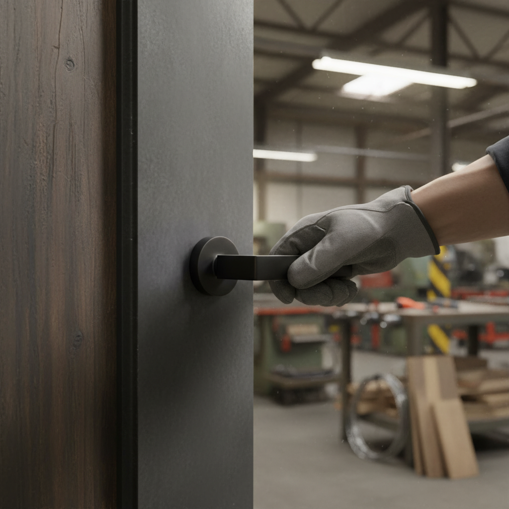 Designer Round Lever Door Handle - Elegant Matt Black Finish