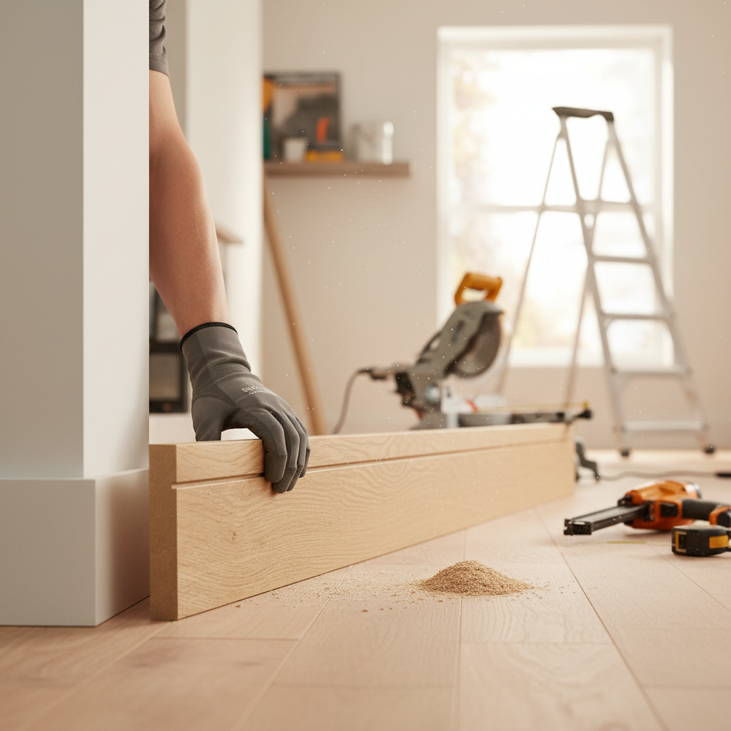 Fully Finished 2.4m Grooved Shaker Skirting Board