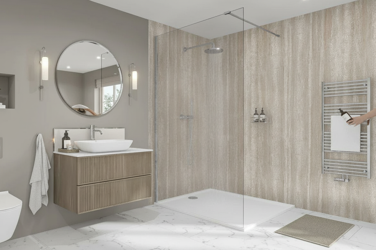Waterproof Wall Panelling 2420 x 1200mm with Marble Effect