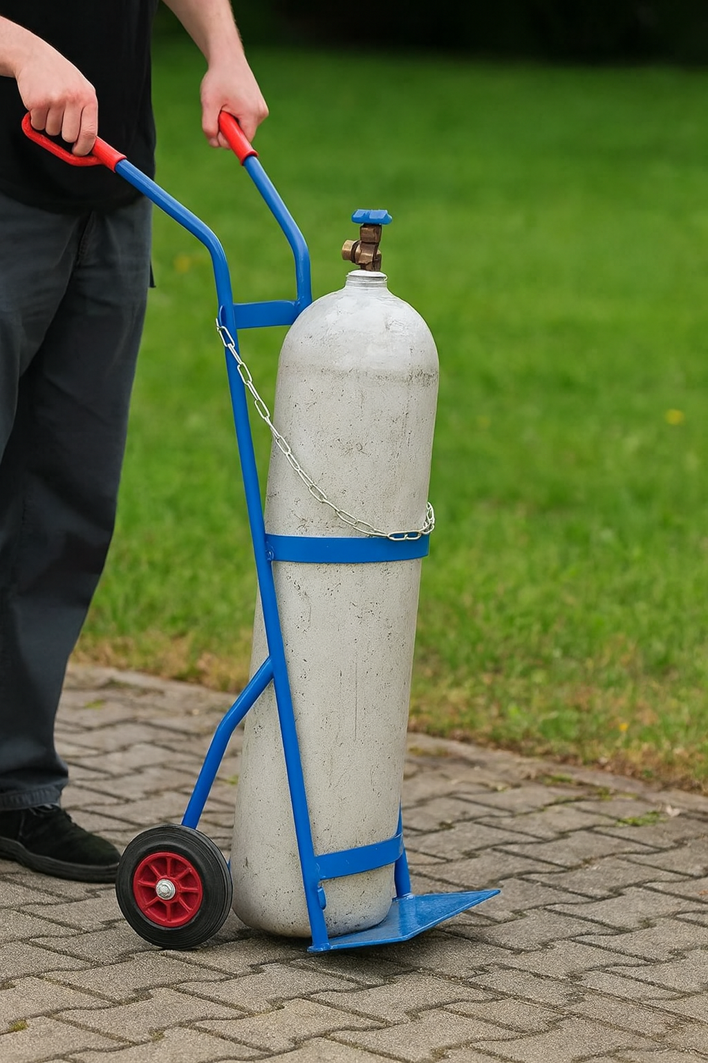 Heavy-duty gas cylinder trolley 250kg UK for professional propane and calor gas transport