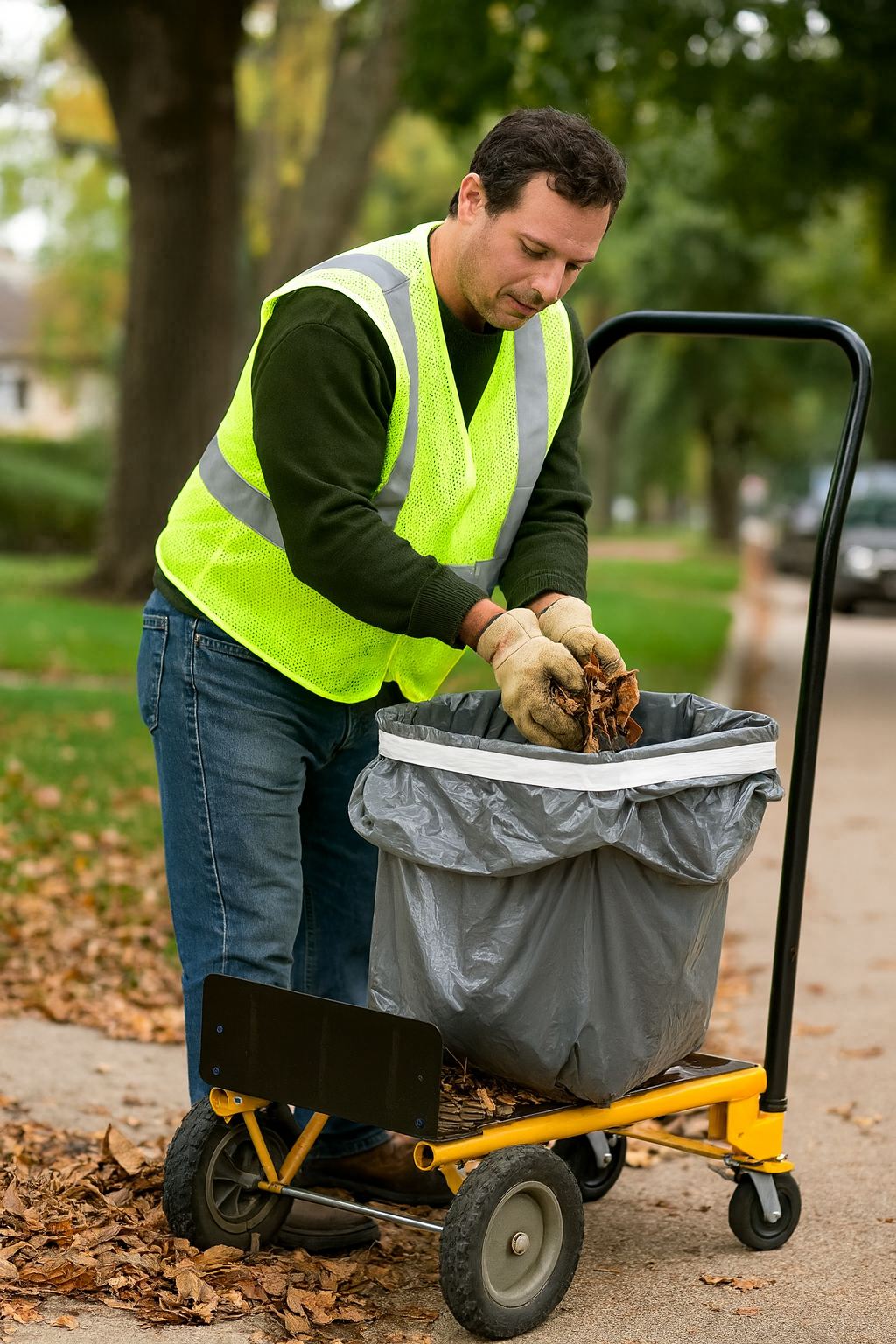 Heavy-Duty Industrial Waste Trolley UK with Pneumatic Tyres and Steel Frame