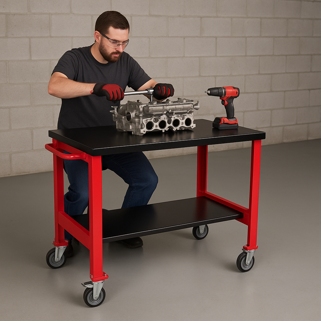 Heavy-Duty Rolling Workbench UK - Professional Mobile Utility Cart for Workshops