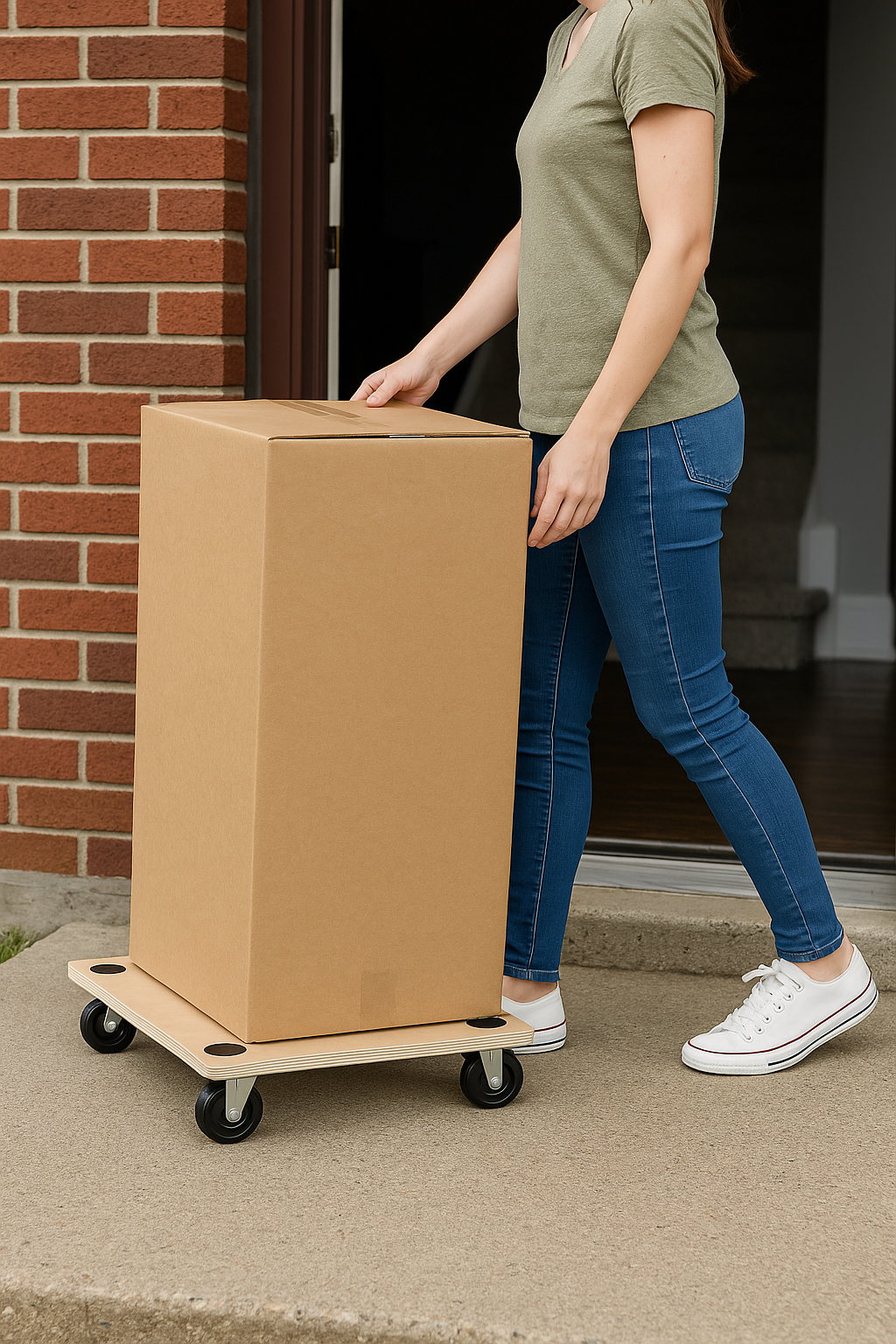 Heavy-duty wooden platform dolly with 360 swivel wheels for UK warehouses and homes