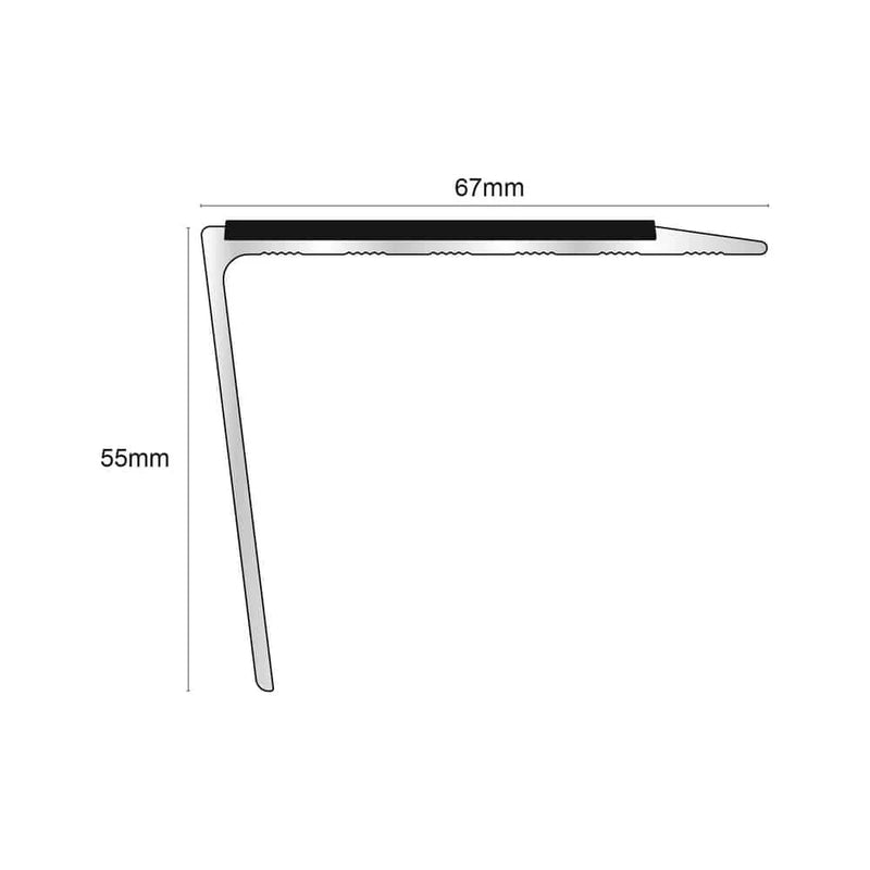 Non-Slip Aluminium Stair Nosing for Homes & Businesses 67mm x 55mm