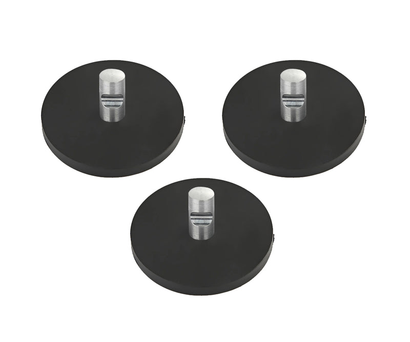 Strong Neoprene Rubber Coated Magnets with Slotted Handles - 66mm Diameter