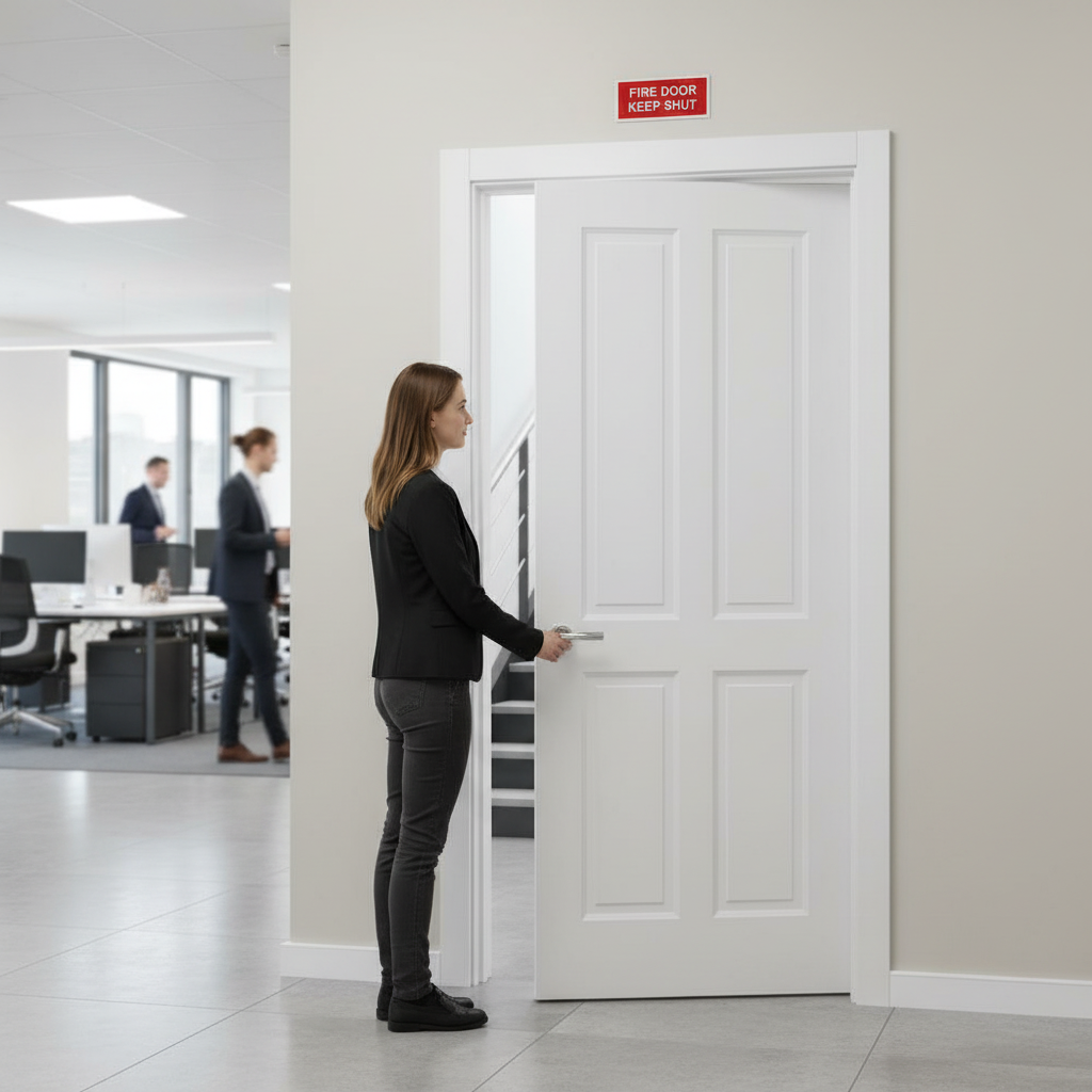 Internal White 4 Panel Fire Door - FD30 Fire Rated, Solid...