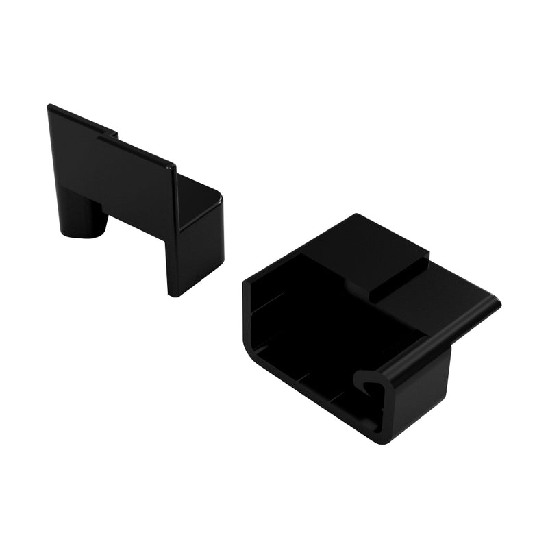 Industrial Grade Black 20mm End Caps Protection For Double Doors - 2Pcs