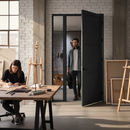 Fully Finished 3 Panel Industrial Studio Door - Sleek Bla...