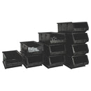 Industrial Black Semi-Open-Fronted Recycled Storage Containers - Pack of 20