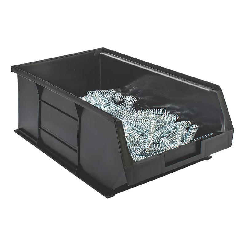 Industrial Black Semi-Open-Fronted Recycled Storage Containers - Pack of 20