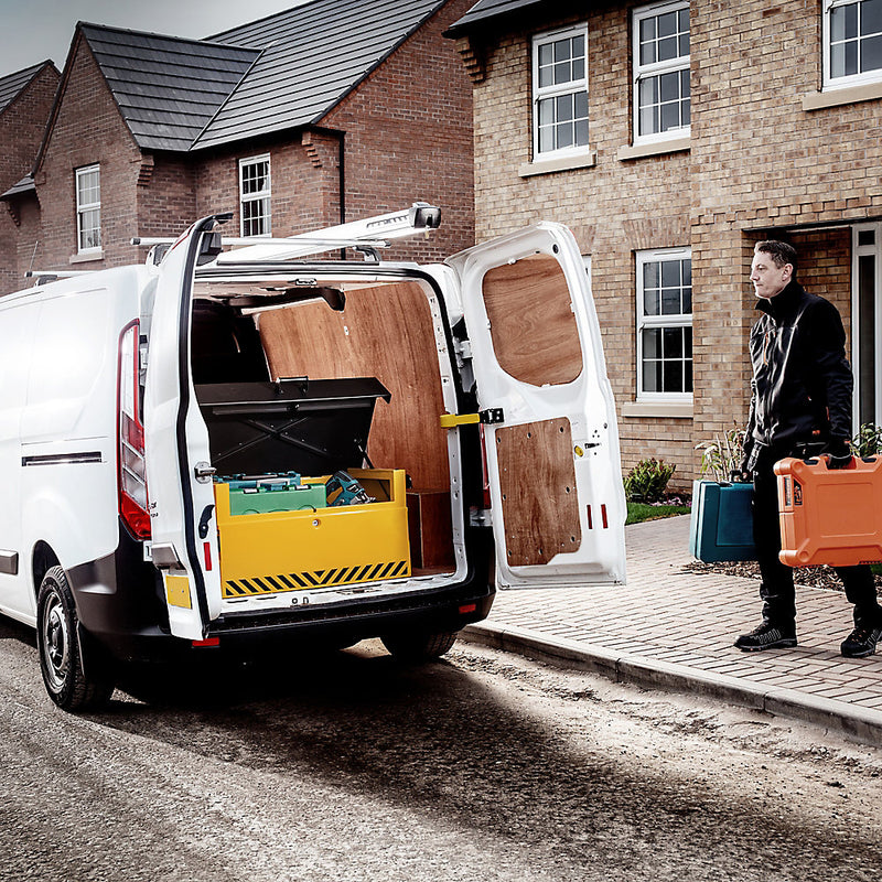 Highly Durable Black & Yellow 2-Storage Box For Commercial Vehicles