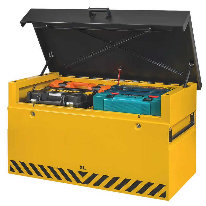 Premium Quality Black & Yellow Storage Box For Secure Large Tool Storage