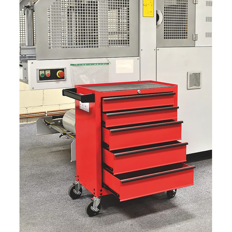 Highly Durable Powder-Coated 5-Drawer Tool Trolley - 615mm