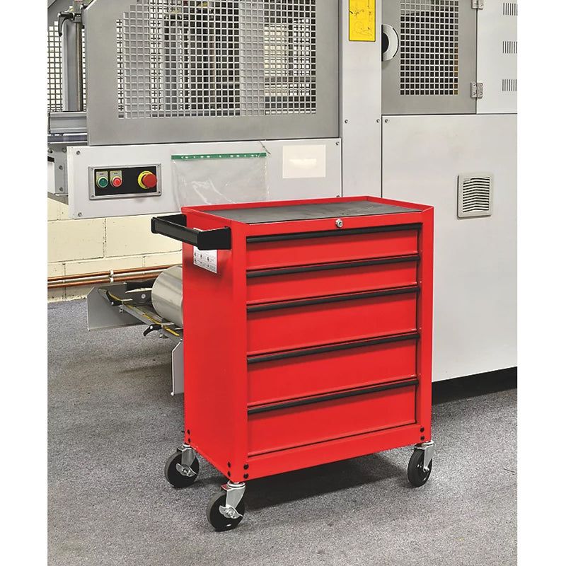 Highly Durable Powder-Coated 5-Drawer Tool Trolley - 615mm