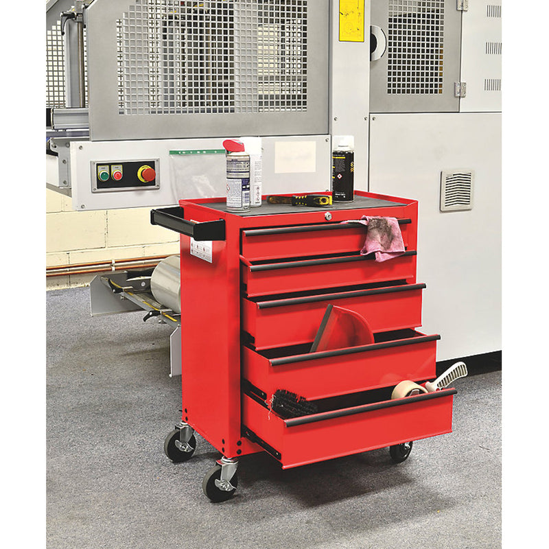 Highly Durable Powder-Coated 5-Drawer Tool Trolley - 615mm