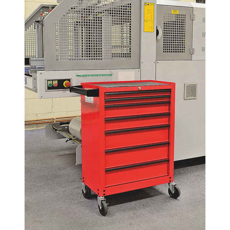 Premium Grade 7-Drawer Steel Cabinet Mobile Trolley - 615mm