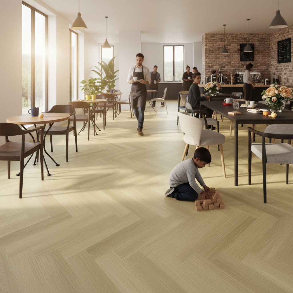 Herringbone 5mm Purecoat Rigid Core Vinyl Flooring