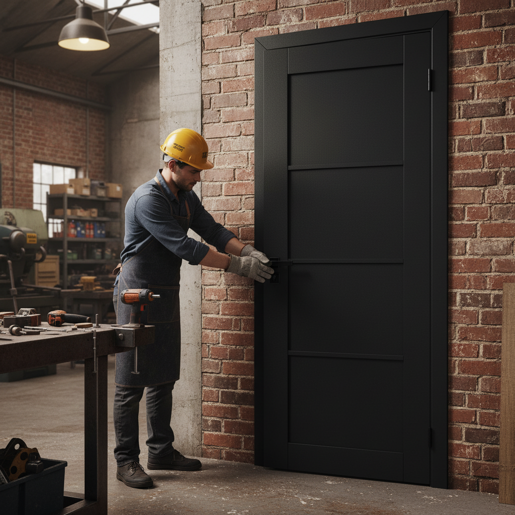 Premium Internal Fully Finished Industrial Studio 4 Panel FD30 Fire Door with Heat Resistance and Modern Design