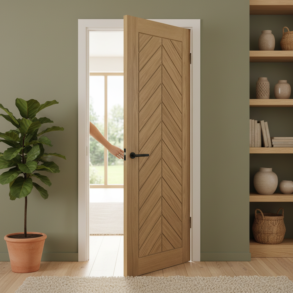 Fully Finished Chevron Door - Solid Engineered Core
