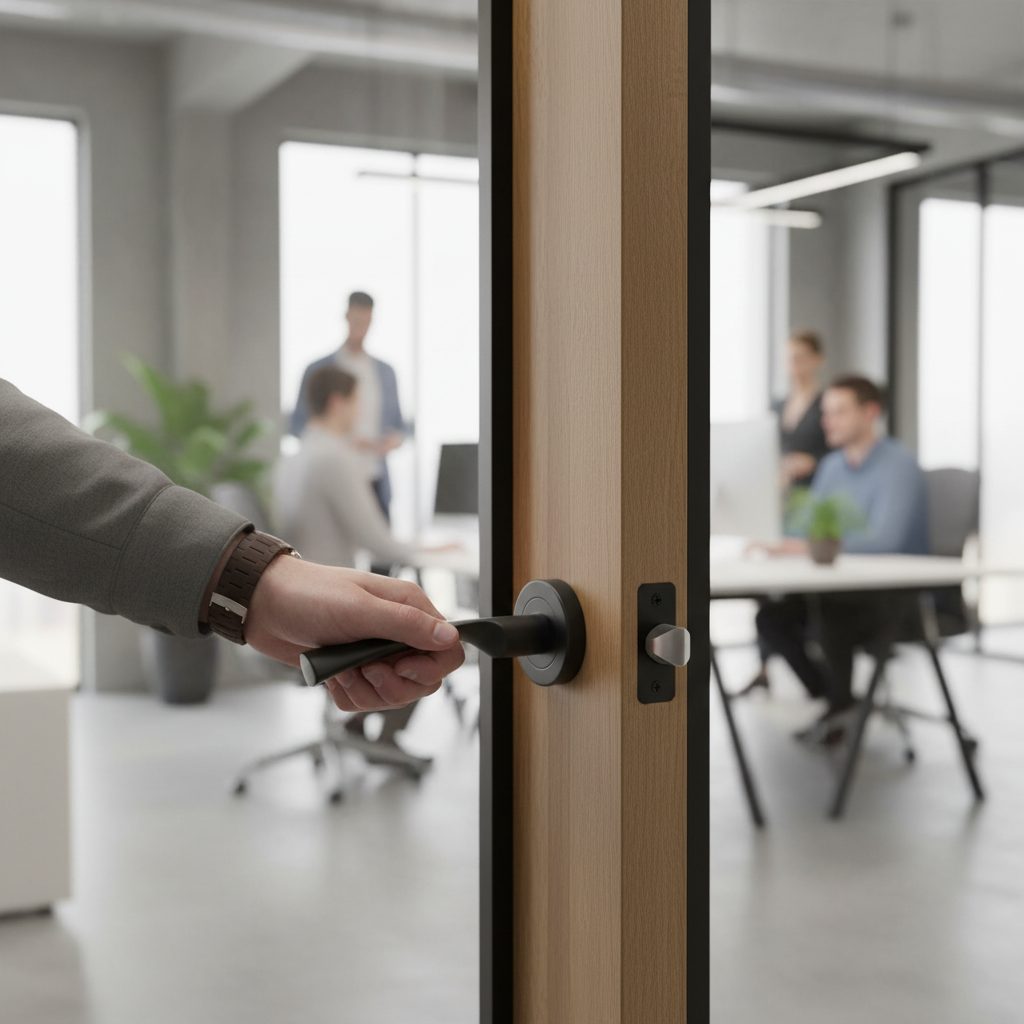 Internal Fire Rated Lever Smart Handle Set - Matt Black