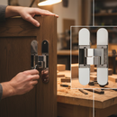 Premium Concealed Hinge with Polished Nickel Finish - 115mm Height, 23mm Width, and 27mm Thickness for Enhanced Door Aesthetics