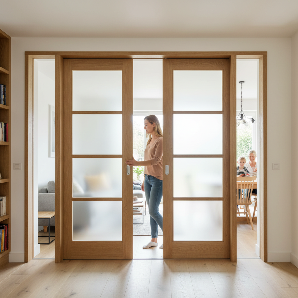 Oak Internal Fully Finished Room Divider Door Frame Kit -...