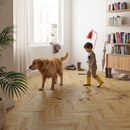 Premium Water-Resistant 8mm Matt Laminate Flooring with Herringbone Design and AC6 Durability for Modern Homes