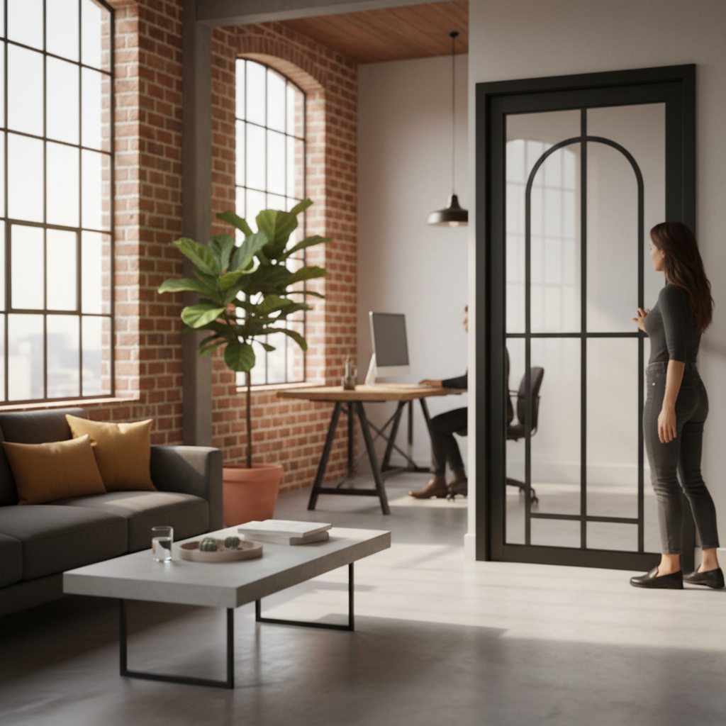 Fully Finished 10 Light Arch Internal Industrial Studio Door