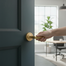 Industrial Round Lever Door Handle Set with Magnetic Device