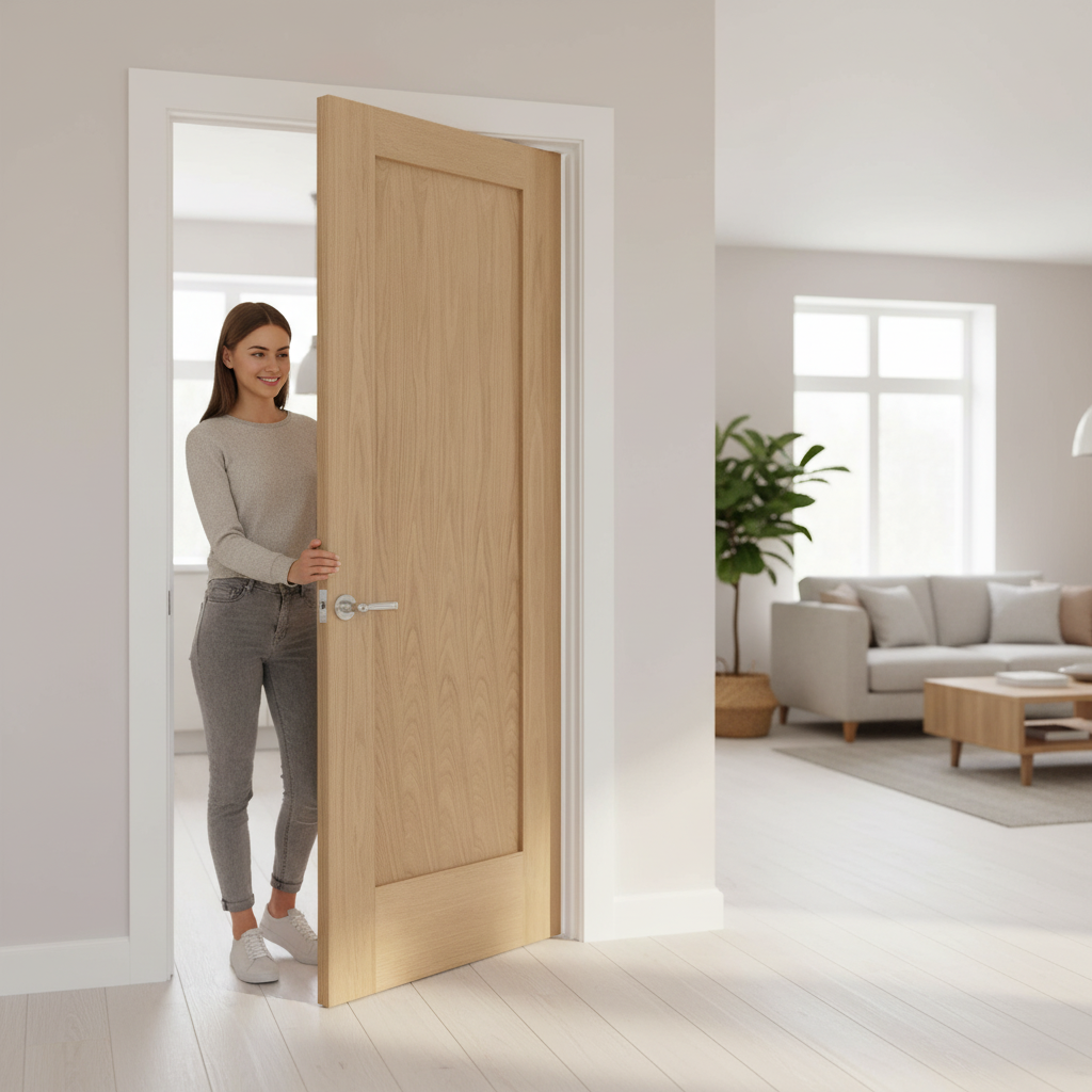 Internal Oak Unfinished Pattern 10 1 Panel Pair Door Set ...