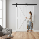 Internal White Primed Barn FLB Sliding Door Set