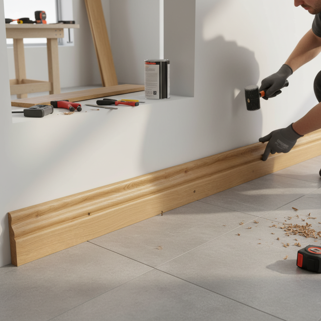 Fully Finished 2.4m Ogee Skirting Board - Stylish Oak Design