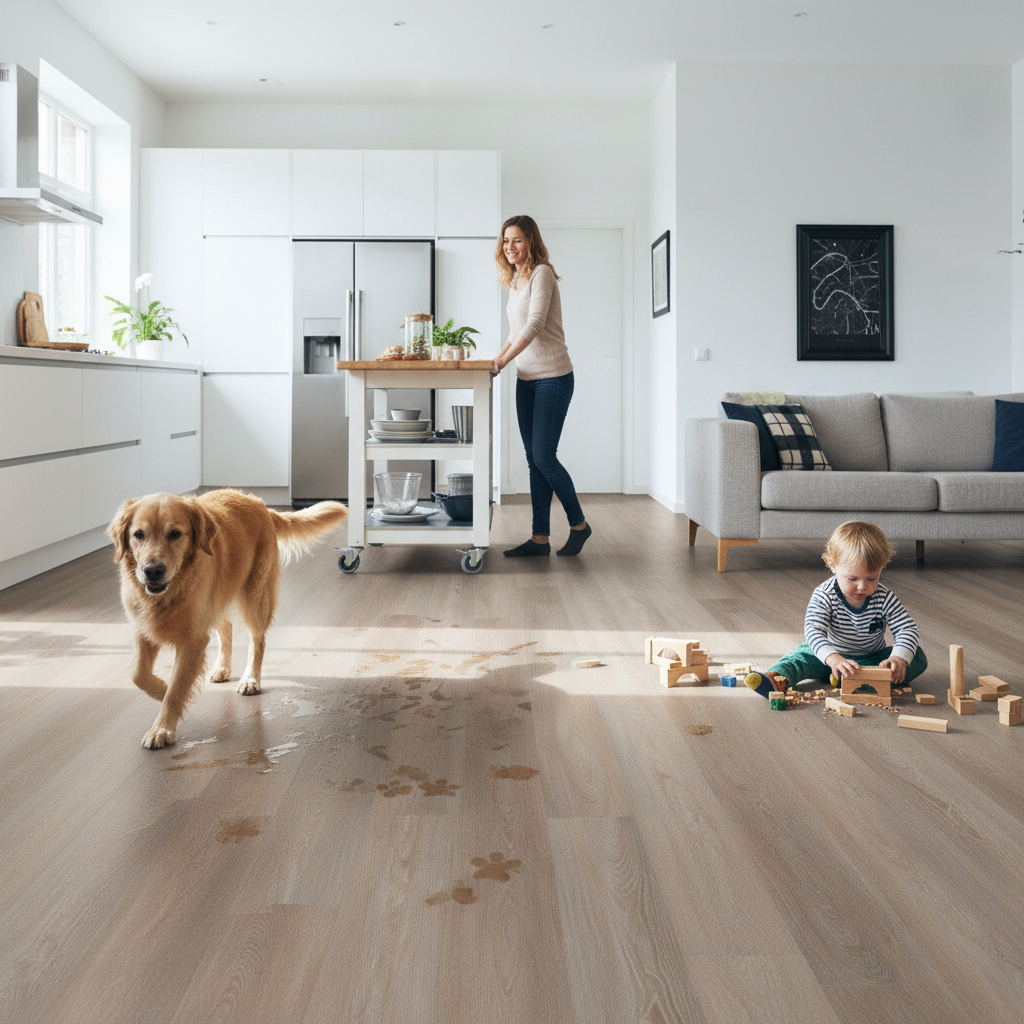Premium Weathered Oak SPC 5mm Rigid Core Vinyl Flooring with Waterproof Surface and Valinge 5G-i Click System