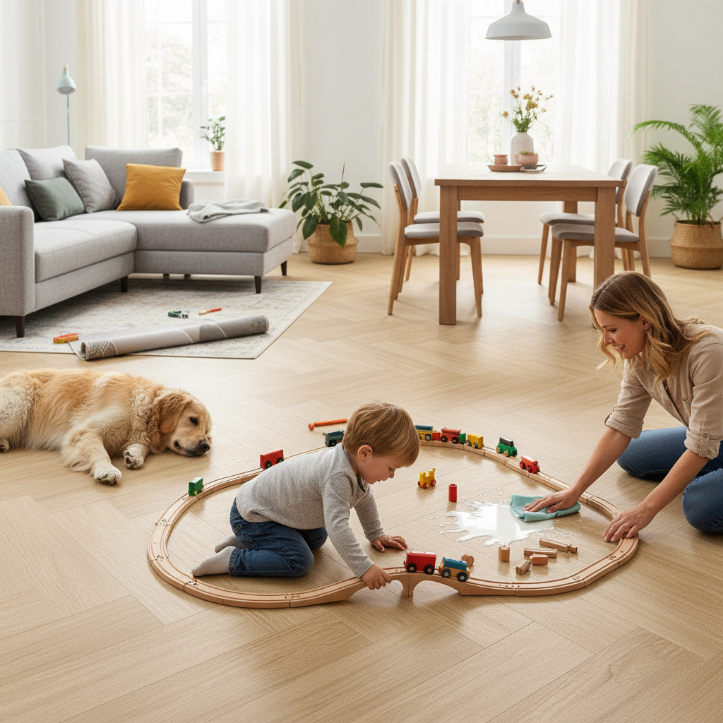 Premium Lifestyle SPC Herringbone Vinyl Flooring 5.5mm Thick with Waterproof Surface and 0.55mm Wear Layer