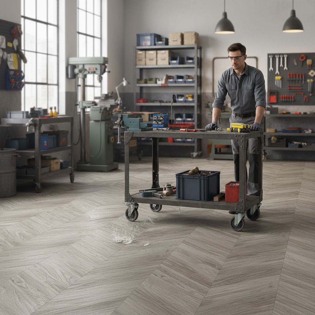 8mm Water-resistant Grey Chevron Laminate Flooring - High...