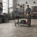 Premium 8mm Water-resistant Grey Chevron Laminate Flooring - High-Performance for Modern Homes