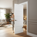 White Internal 5 Panel Door | Solid Engineered Core | White Primed for Custom Finish