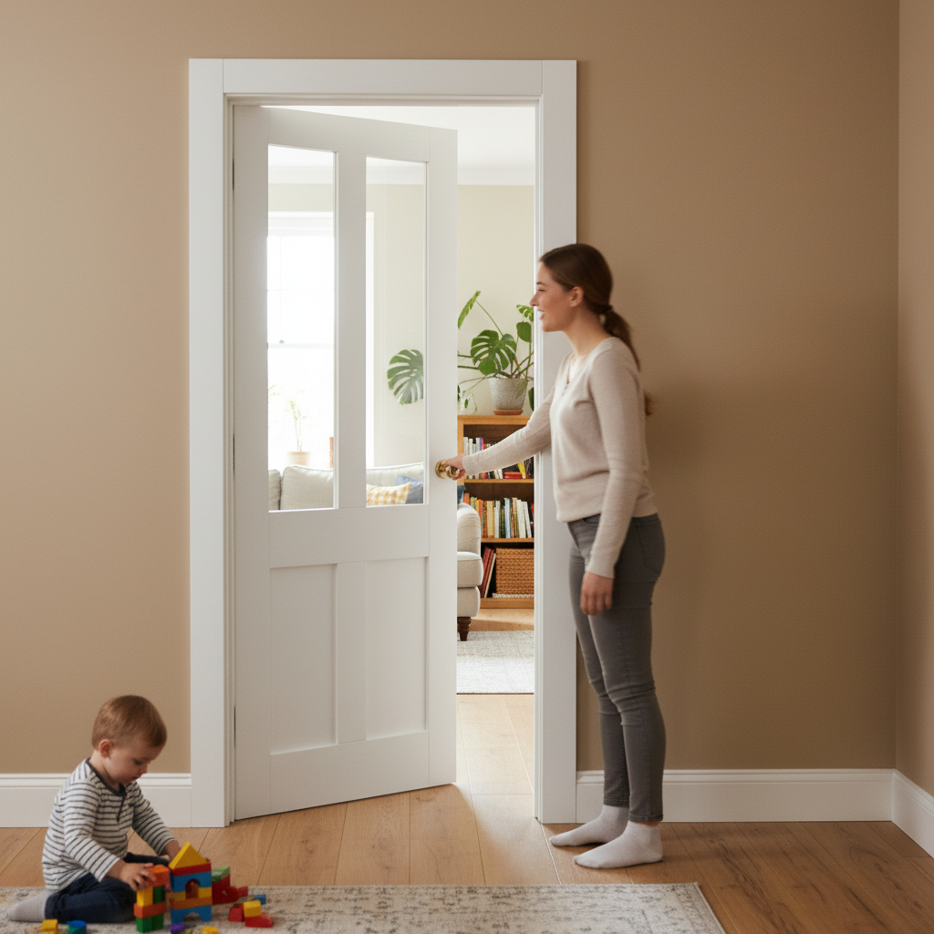 Premium Made-to-Measure Victorian 2 Panel Door with Clear Glass, Custom Sizes Available for Perfect Fit