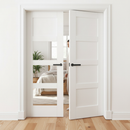 Internal White Primed Shaker 4 Panel Pair Door Set - Clas...