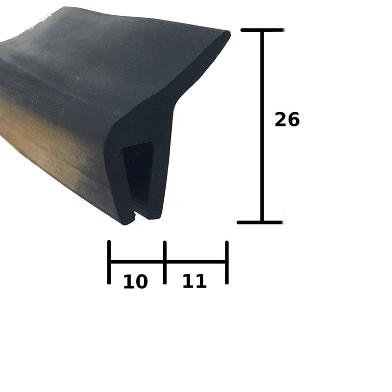 Medium Flexible EPDM Rubber Leaf Fin Seal 26mm x 10mm for Sealing Enclosures, Dust and Moisture Prevention