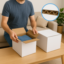 Medium Duty Single Wall White Cardboard Boxes Strong Versatile Packing Moving Cartons