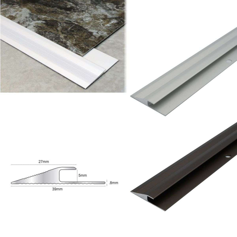 Premium 2.7m Aluminium Vinyl Flooring Edge Reducer Trim Durable Door Bar for LVT Quick & Easy Installation Perfect for Home & Office