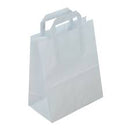 Premium White Kraft Paper Bags Strong Tape Handles 100% Recyclable Biodegradable