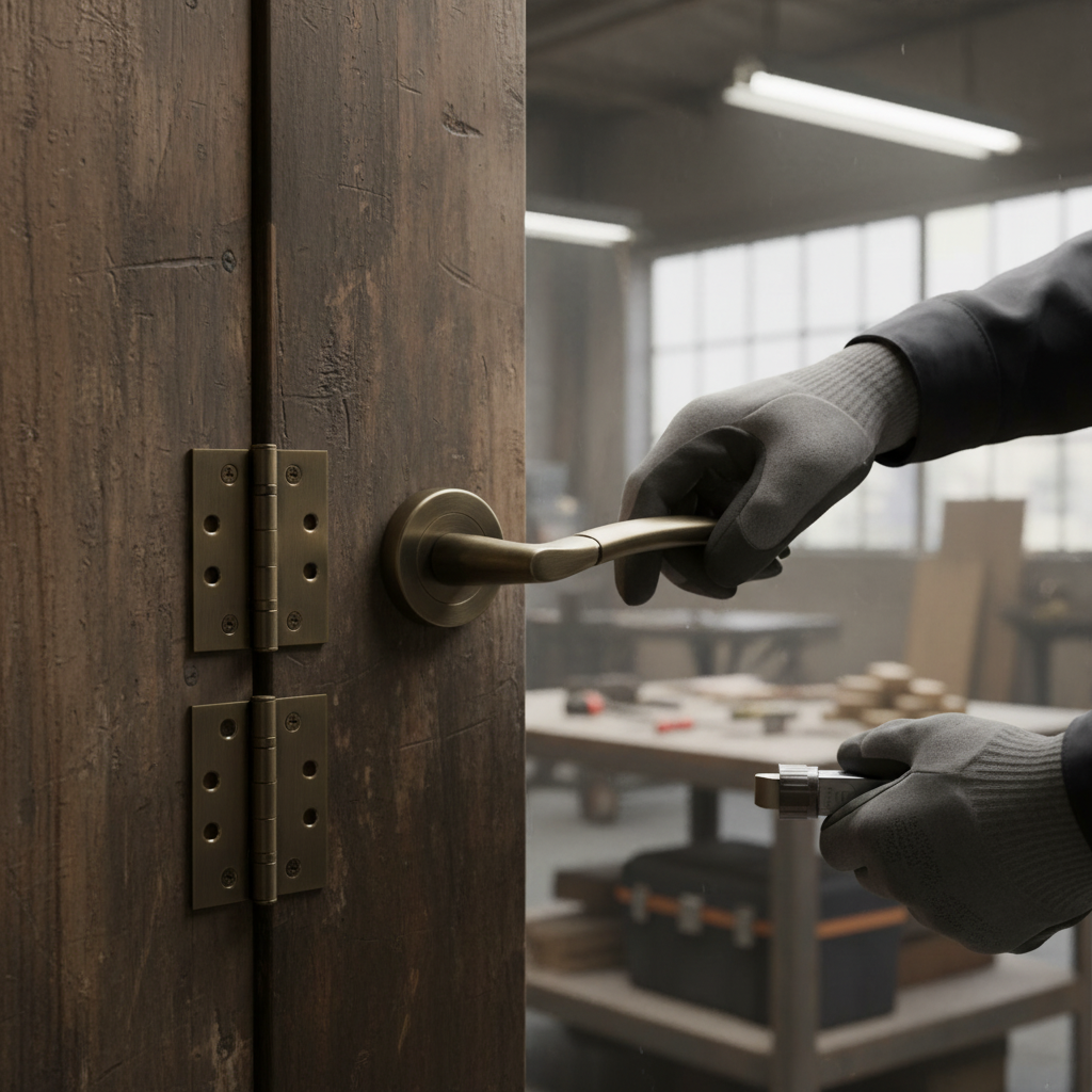 Premium Round Rose Lever Fire Rated Handle Set with Antique Bronze Finish, CE13 Certified for Enhanced Safety and Durability