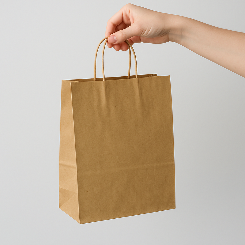 Premium Kraft Brown Paper Bags with Twisted Handles Eco-Friendly Strong Reusable Carrier Bags