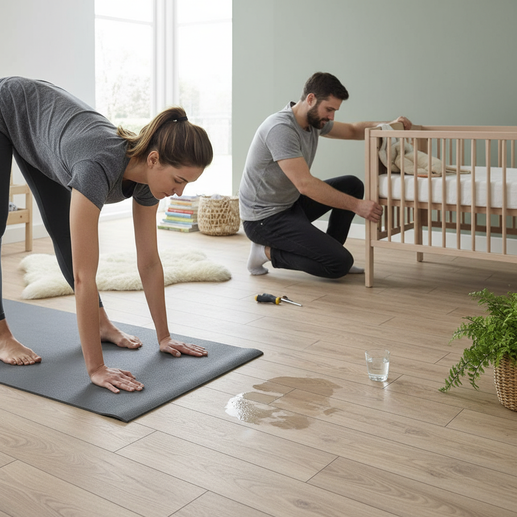Handscraped Moisture Resistant Laminate Flooring 10mm Thi...