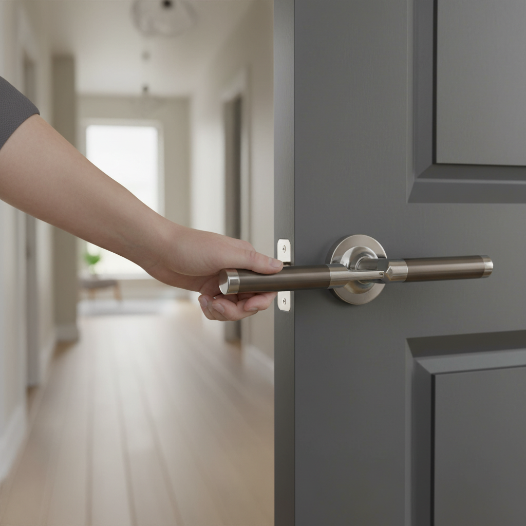 Round Lever Door Handle Set with Two-Tone Finish